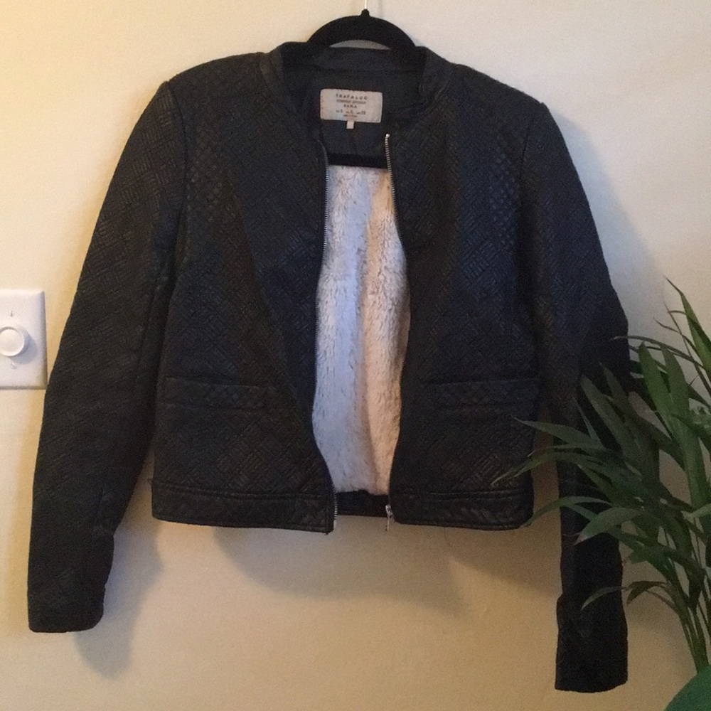Zara Quilted Faux Leather Jacket